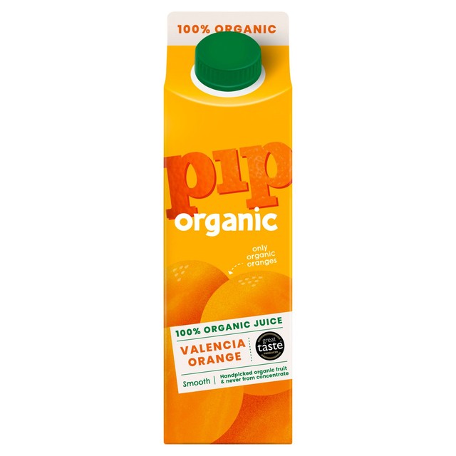Pip Organic Valencia orange juice 1L, imported from the UK