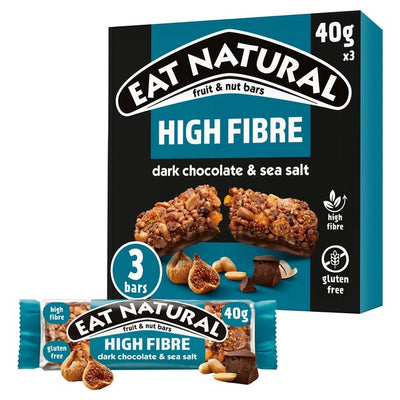 Eat Natural Dark Chocolate & Sea Salt Bars Nut and Fruit Snack Bar 3 x 40g