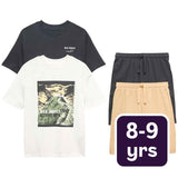 M&S Outdoor Travel Shortie Black Cotton Pajama Set 8-9 Years