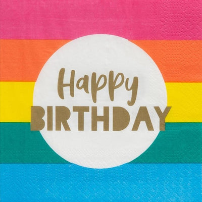 Talking Tables Rainbow Happy Birthday Party Napkins 20 per pack