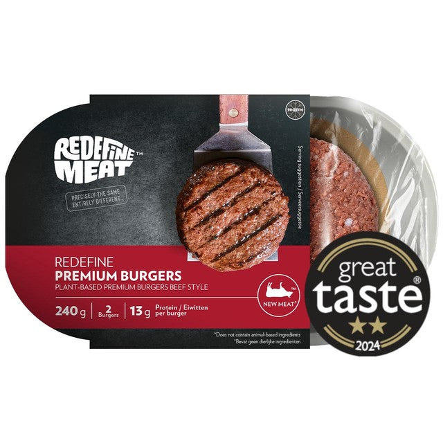 Redefine Meat plant-based burger 2 x 120g, imported from the UK