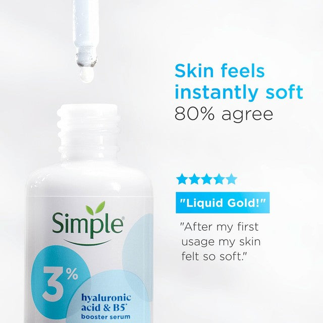 Simple Hydrate+ Hyaluronic Acid Face Serum 30ml (British brand)