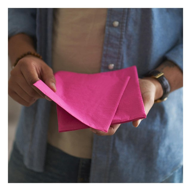 Duni pink 2 ply 33cm paper napkins, imported from the UK
