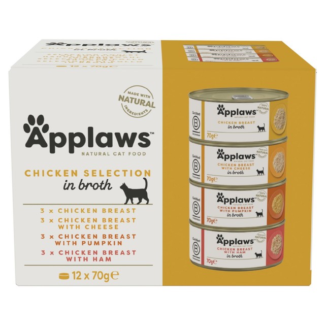 Applaws Chicken Collection cat food multipack 12x70g - British product