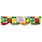Ocado mixed bell peppers 4 pack, imported from the UK