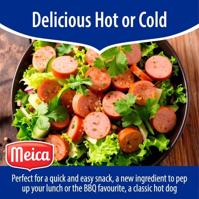 Meica pork hot dog sausages 540g, imported from the UK