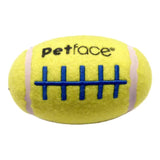 Petface squeaky rugby tennis ball dog toy medium, imported from the UK