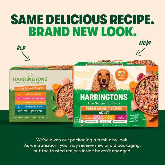 Harringtons mixed flavours wet dog food 6 x 400g, UK version