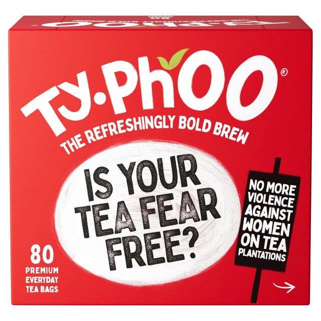 Typhoo black tea bags 80 per pack (British brand)