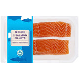 Ocado salmon skinless mid tail fillets 240g, imported from the UK