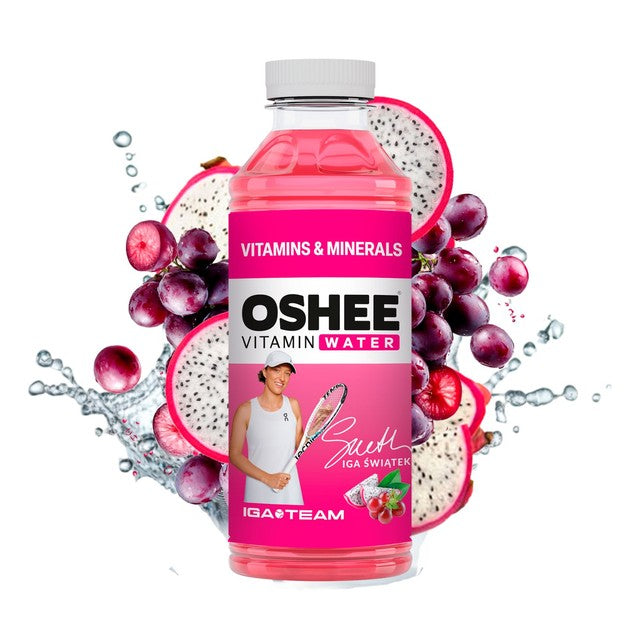 Oshee Vitamin Water Grape and Dragon Fruit flavour 555ml, imported from the UK