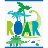 Unique Party blue-green dinosaur loot bags pack of 8 - British product