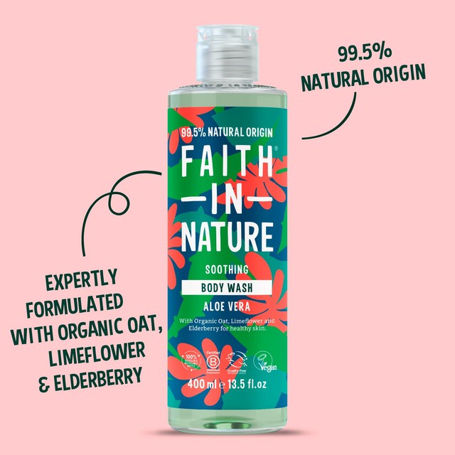 Faith in Nature aloe vera body wash 400ml - British product