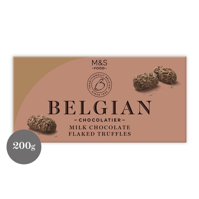 M&S Belgian flaked chocolate truffles 200g, imported from the UK