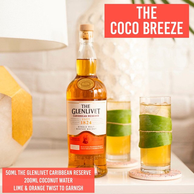 The Glenlivet Caribbean Reserve single malt Scotch whisky 70cl (British brand)
