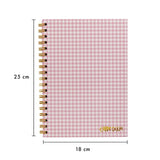 Pukka Pad Carpe Diem B5 notebook with Pink Check design, imported from the UK