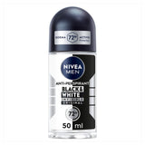 Nivea Black & White Deodorant Roll-On 50ml, imported from the UK