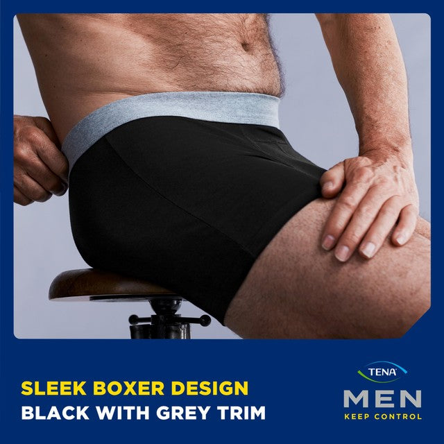 TENA men's black incontinence boxers size medium (British brand)