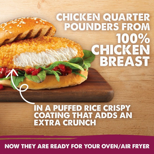 Birds Eye chicken quarter pounders 227g - British product