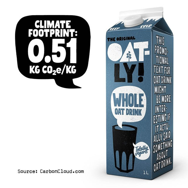 Oatly Whole Oat Drink 1L, imported from the UK