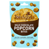 Joe & Sephs milk chocolate popcorn bites salted caramel 63g, UK version