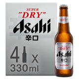 Asahi Super Dry beer 4 x 330ml bottles - British product
