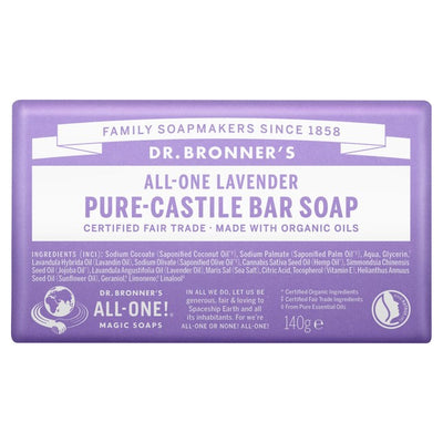 Dr Bronner Lavender Organic Soap Bar 140g