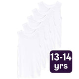 M&S Collection Unisex Cotton Vests White 13-14 Y