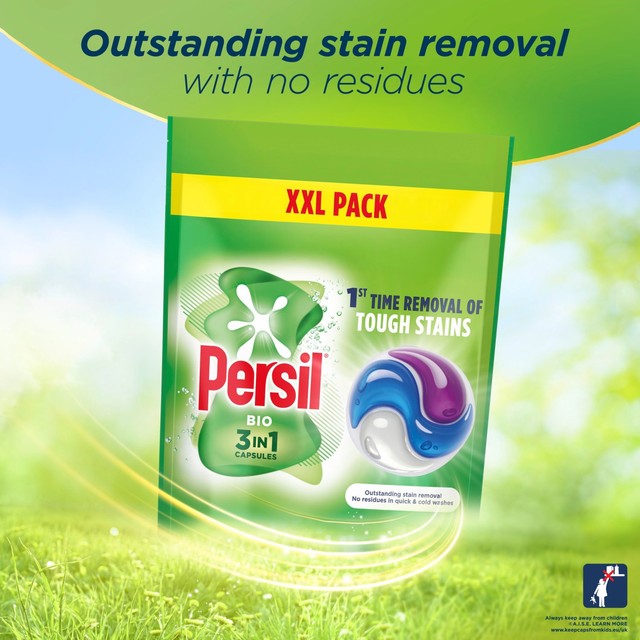 Persil Bio 3 in 1 laundry detergent capsules 48 washes, imported from the UK