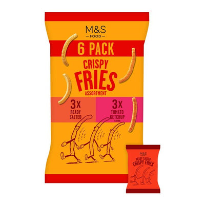 M&S Crispy Fries Assorted Crisps 6 Pack