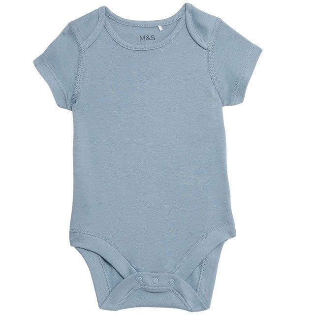 M&S baby bodysuits Blue Mix 5 pack 18-24 months, imported from the UK