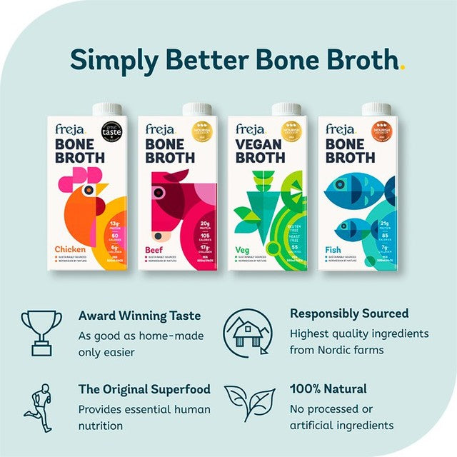 Freja chicken bone broth classic sipping 500ml - British product