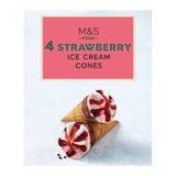 M&S Strawberry Ice Cream Cones 4 x 73g