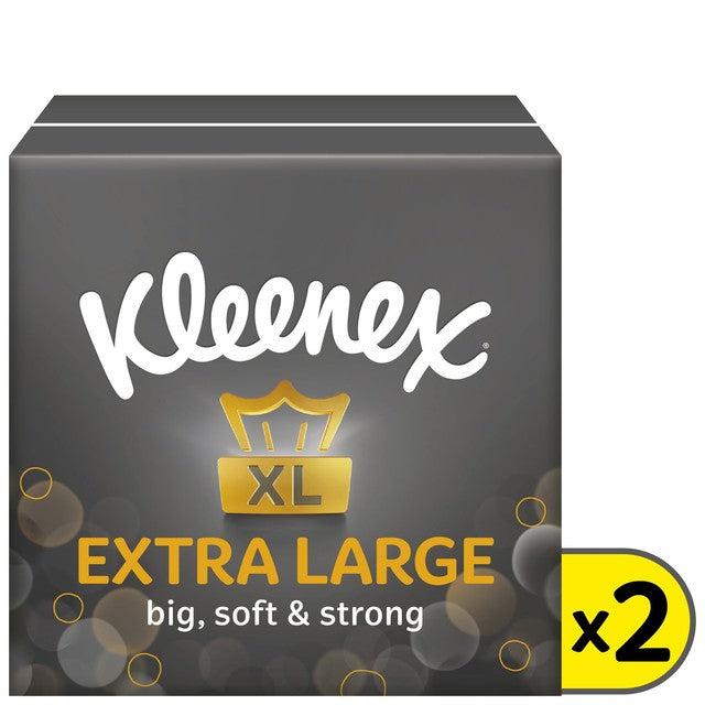 Kleenex extra large tissues compact twin pack 44 sheets per box, UK version