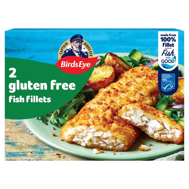 Birds Eye gluten free breaded fish fillets 250g - British product