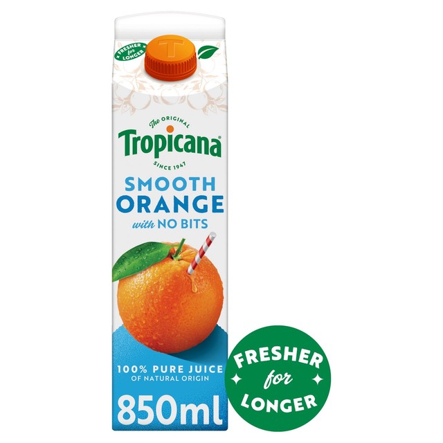 Tropicana long life pure smooth orange fruit juice 850ml (British brand)
