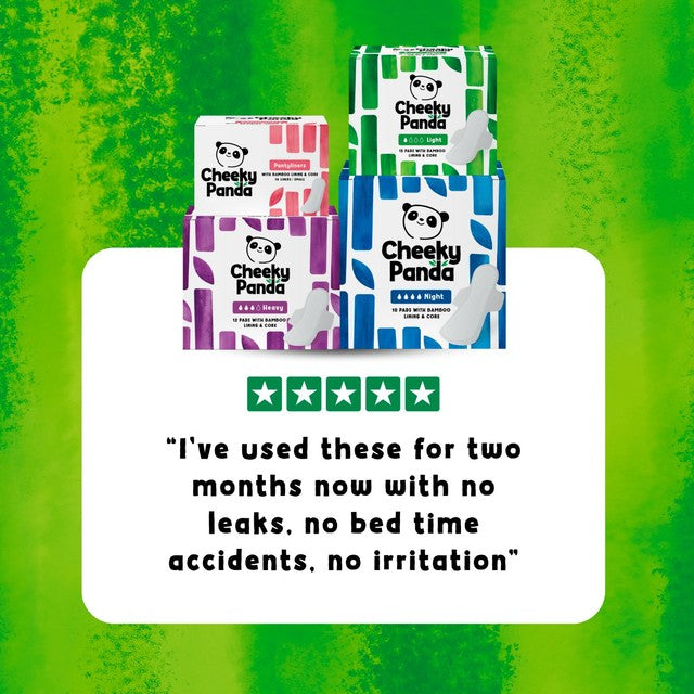 The Cheeky Panda Heavy Pads with Bamboo Core 12 pads (British brand)