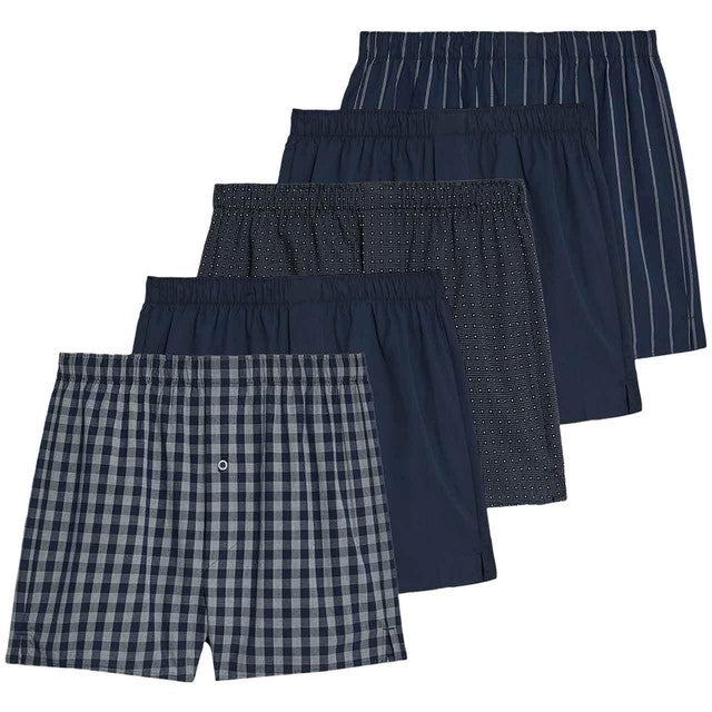 M&S men's cotton boxers 5-pack dark navy, imported from the UK