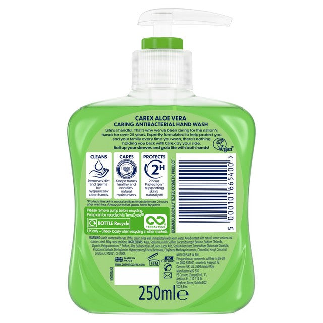 Carex Aloe Vera antibacterial hand wash 250ml - British product