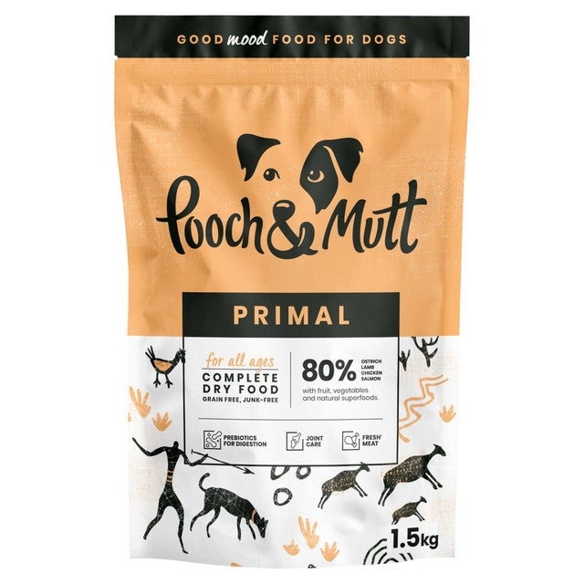Pooch & Mutt dry dog food Lamb & Ostrich 1.5kg, imported from the UK