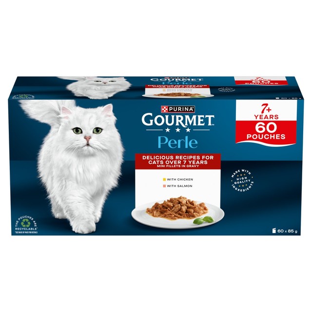 Gourmet Perle Senior 7+ Chef's Collection in Gravy wet cat food 60 x 85g, UK version