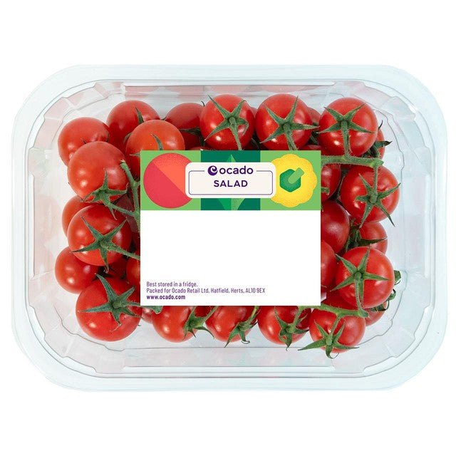 Ocado cherry tomatoes on the vine 500g, imported from the UK