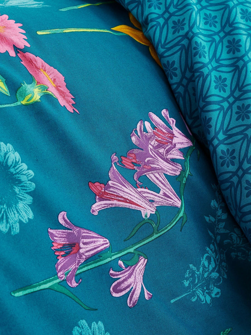 Dreams & Drapes Blue Ingrid Floral Duvet Cover And Pillowcase Set