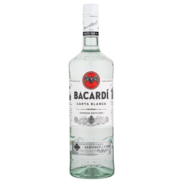 Bacardi Carta Blanca Superior White Rum 1L - McGrocer
