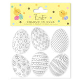 Colour in Easter Eggs Set 6 per pack