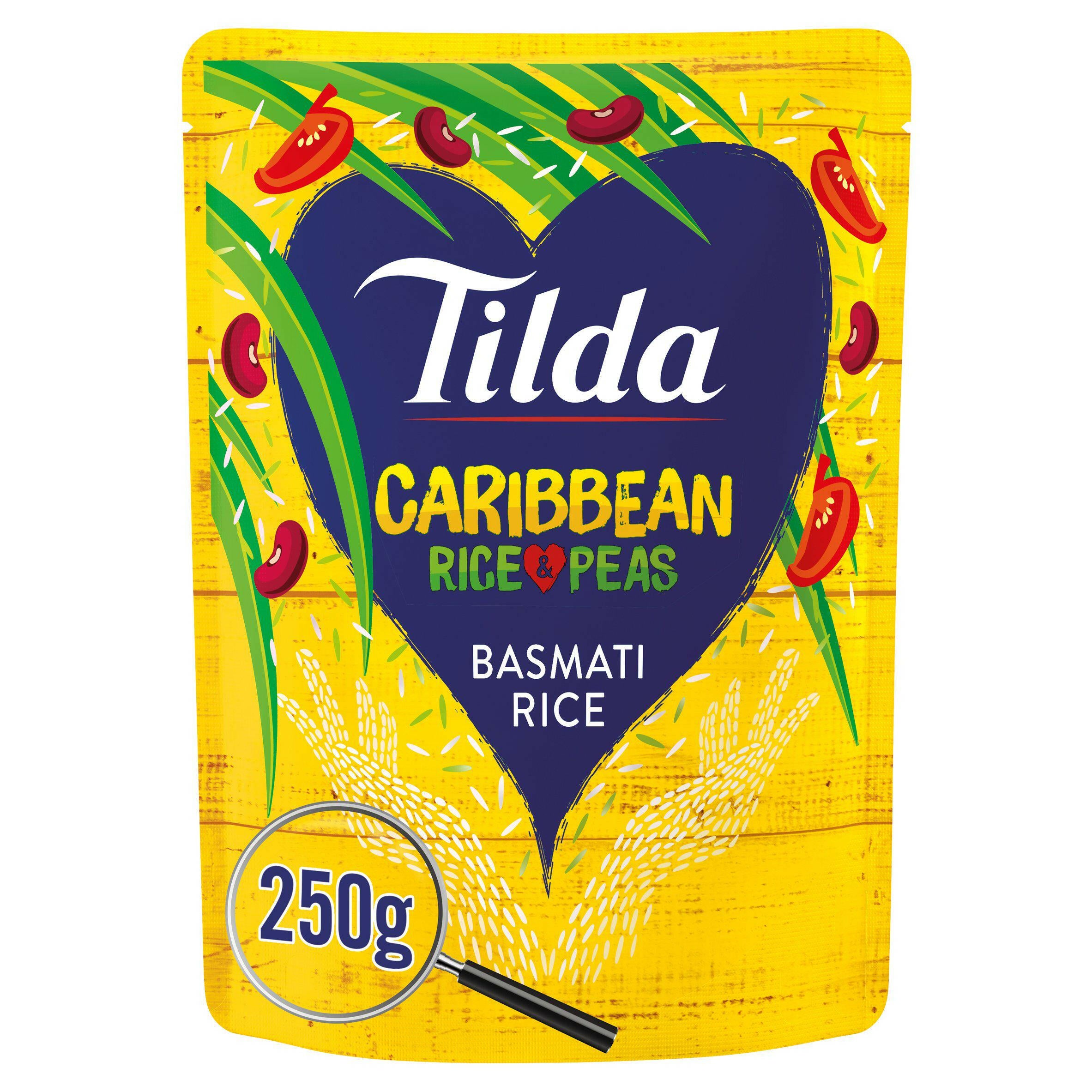 Tilda Microwave Caribbean Basmati Rice and Peas 250g Microwave rice Sainsburys