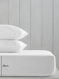 White cotton-rich fitted bed sheet (British brand)