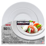 Kirkland Signature Elegant Plastic Plates Tableware 50 Pack