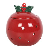 Bauble Oil Burner Stoneware Cut Out Stars Design 11cm Height