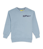 Off-White kids cotton Arrows logo sweatshirt for ages 4-12+ years, imported from the UK